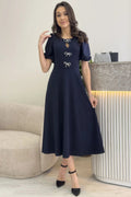 Navy Blue Midi Dress