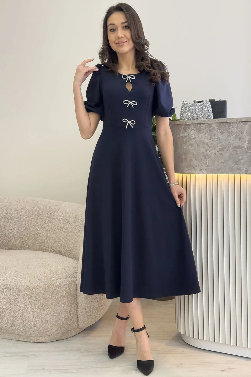 Navy Blue Midi Dress