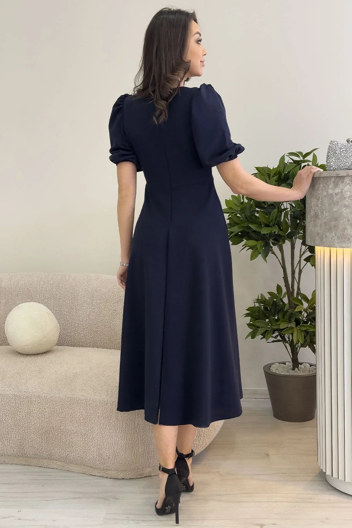 Navy Blue Midi Dress