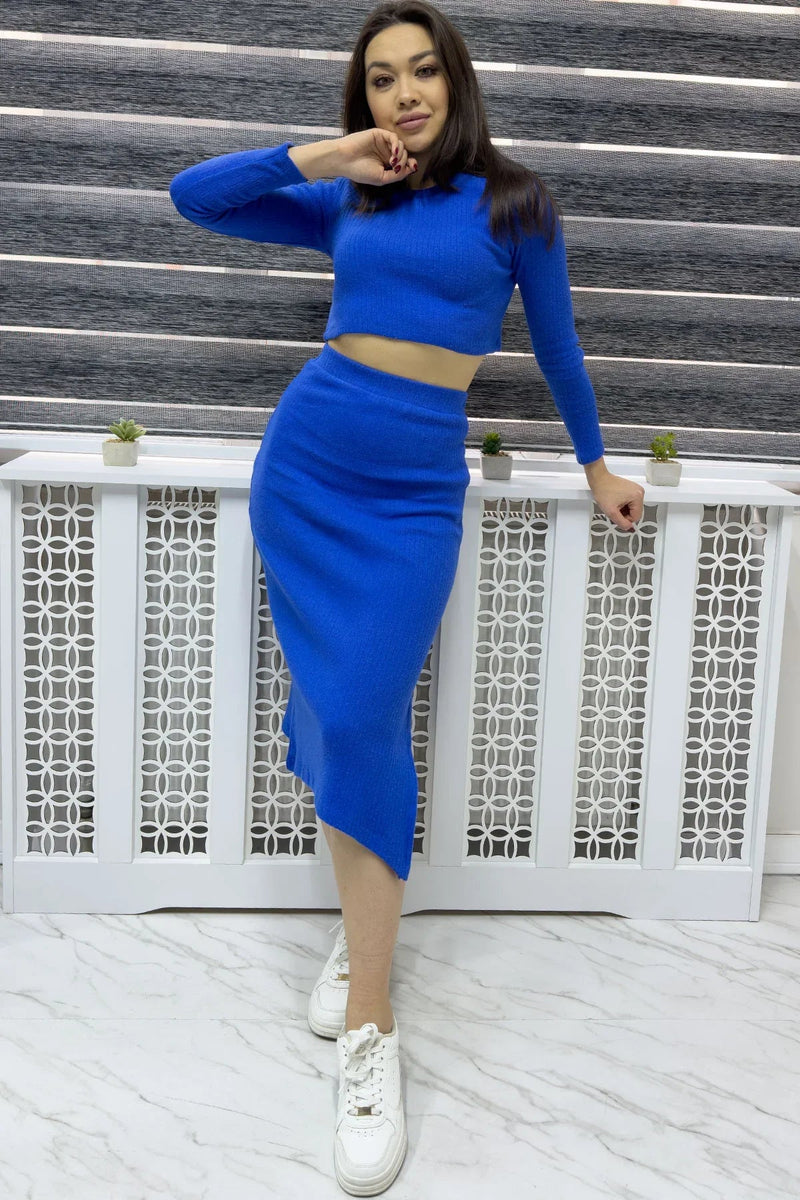 Women's Saxe Skirt Crop Two-Piece Set