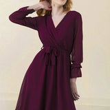 Purple Short Chiffon Dress